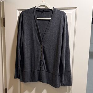 Gray Button-Up Cardigan